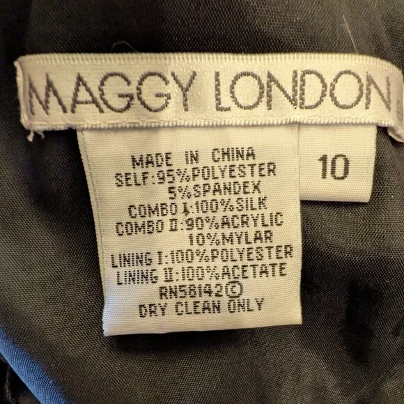 Maggy London Black Crochet Accent Halter Midi Dress, Size 10, New With Tags! - Picture 13 of 13